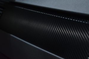 Carbon fiber strip on a car