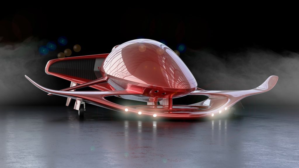 Red concept airplane in CAD
