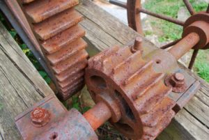 Rusty shaft and sprocket
