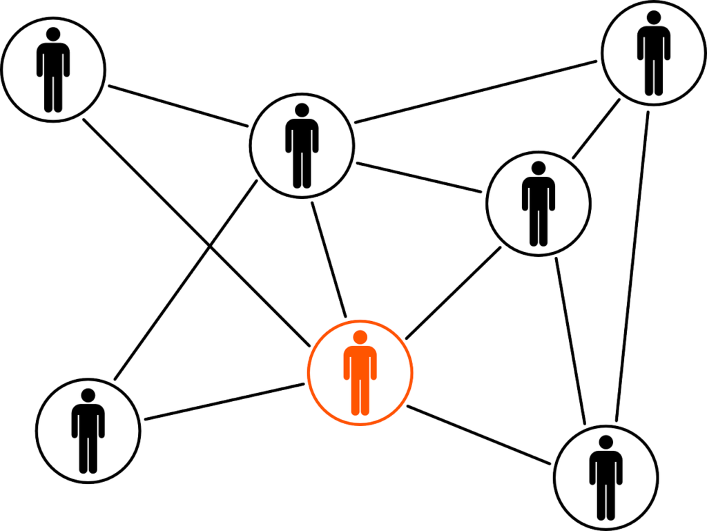Graphic showing people connected to one another