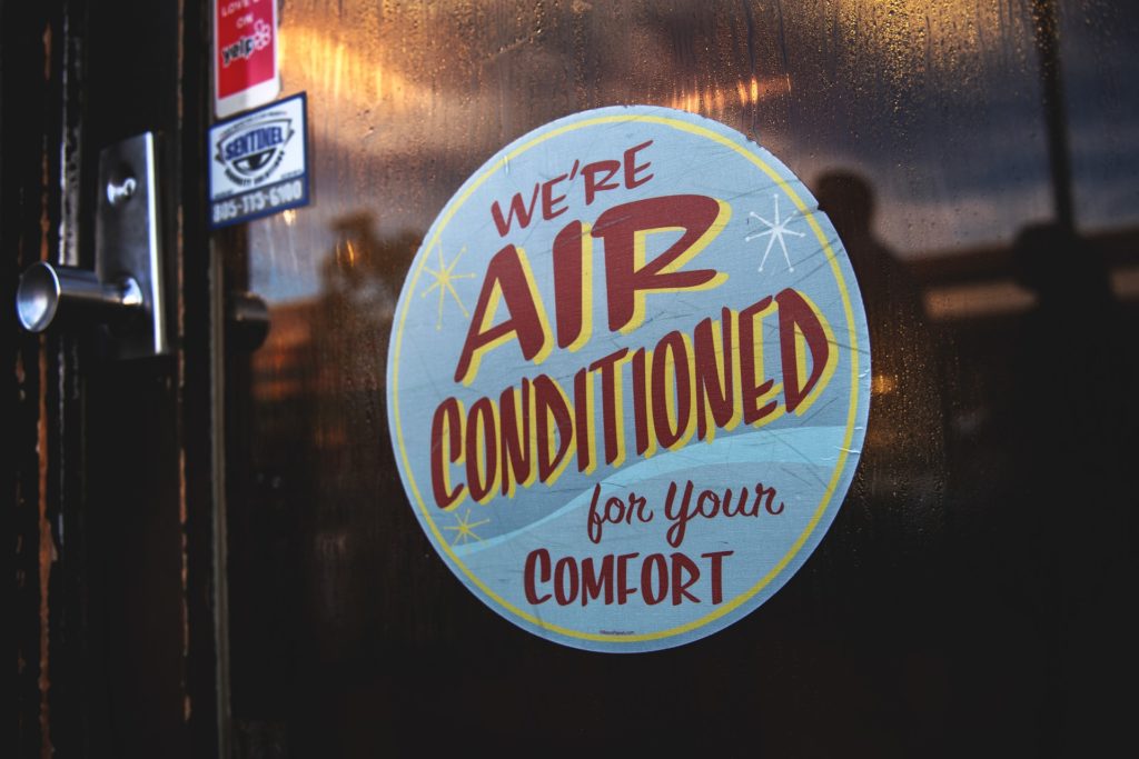 We're air conditioned sticker