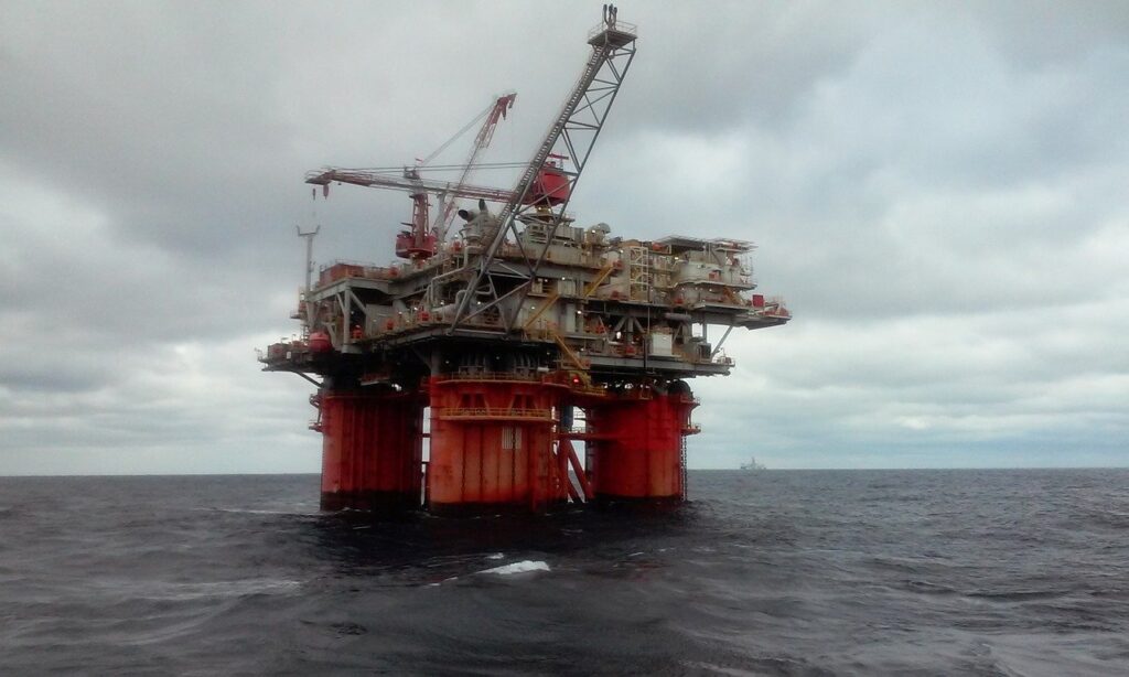 Oil rig out at sea