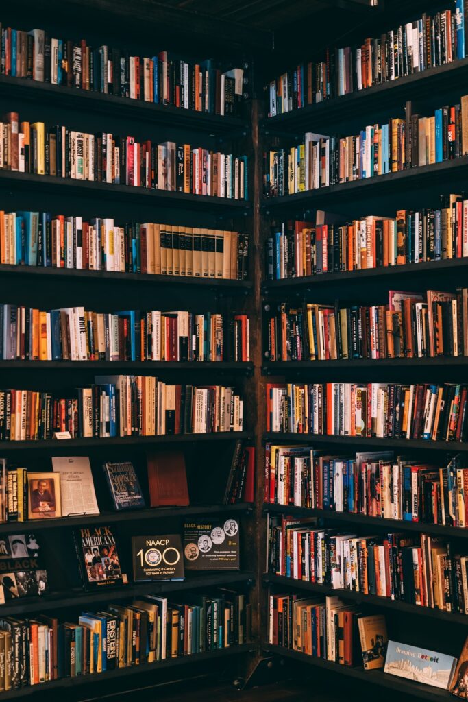 Books filed neatly on shelves