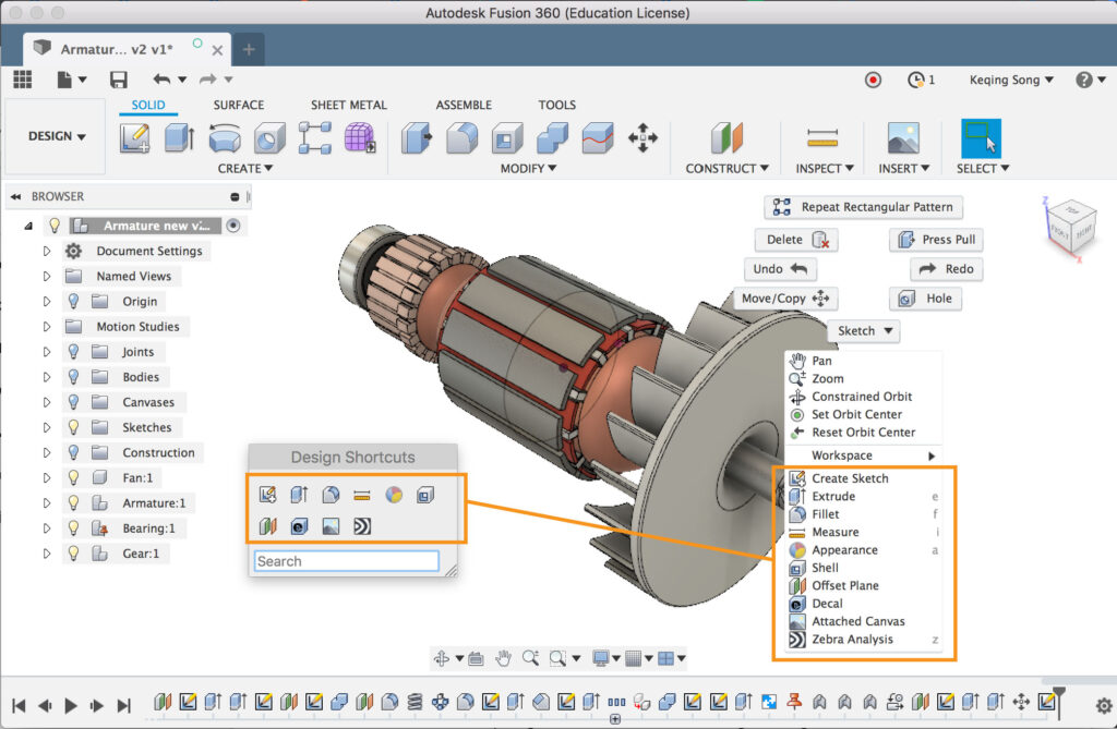 Fusion 360 Interface