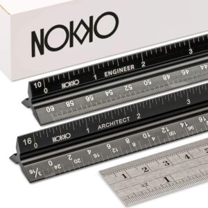 NOKKO 3 Piece Aluminum Ruler Set