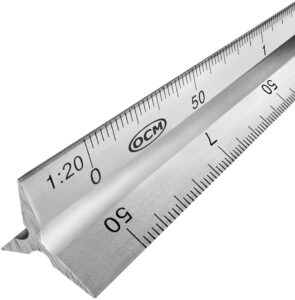 OCM Metric Triangular Engineer Scale Ruler